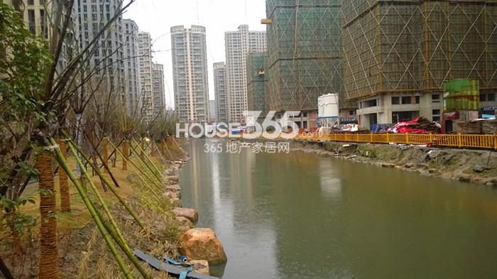 中国铁建青秀城周边配套——沿河实景图 2015年2月摄 