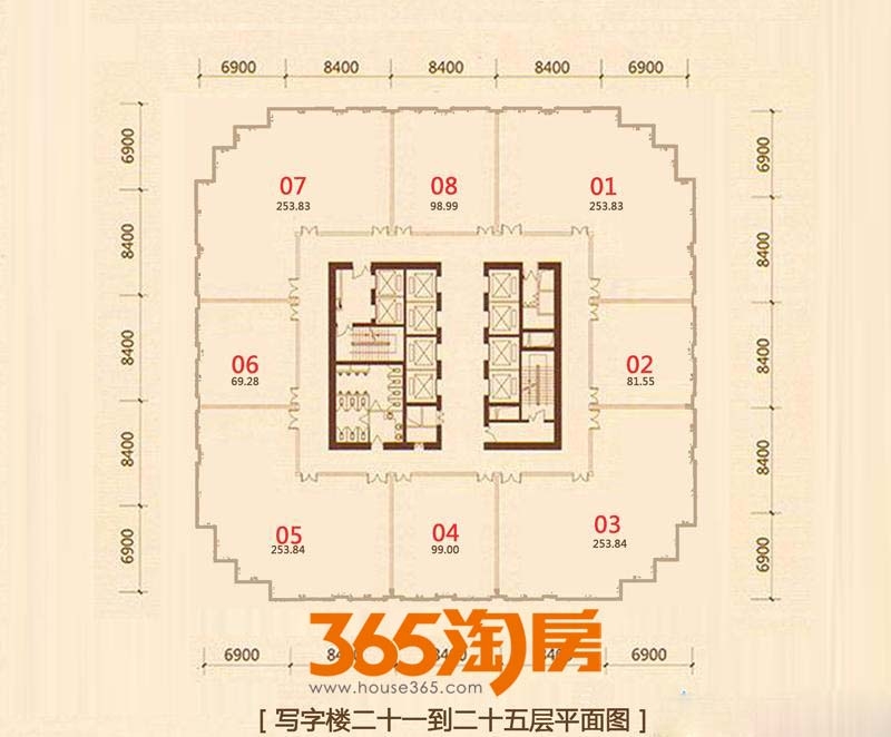 亿诺华贸中心二十一到二十五层平面图